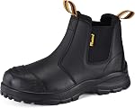 Hommes Chelsea Bottes de travail orteil en acier Bottes en cuir de vache imperméable Chaussures de travail léger …