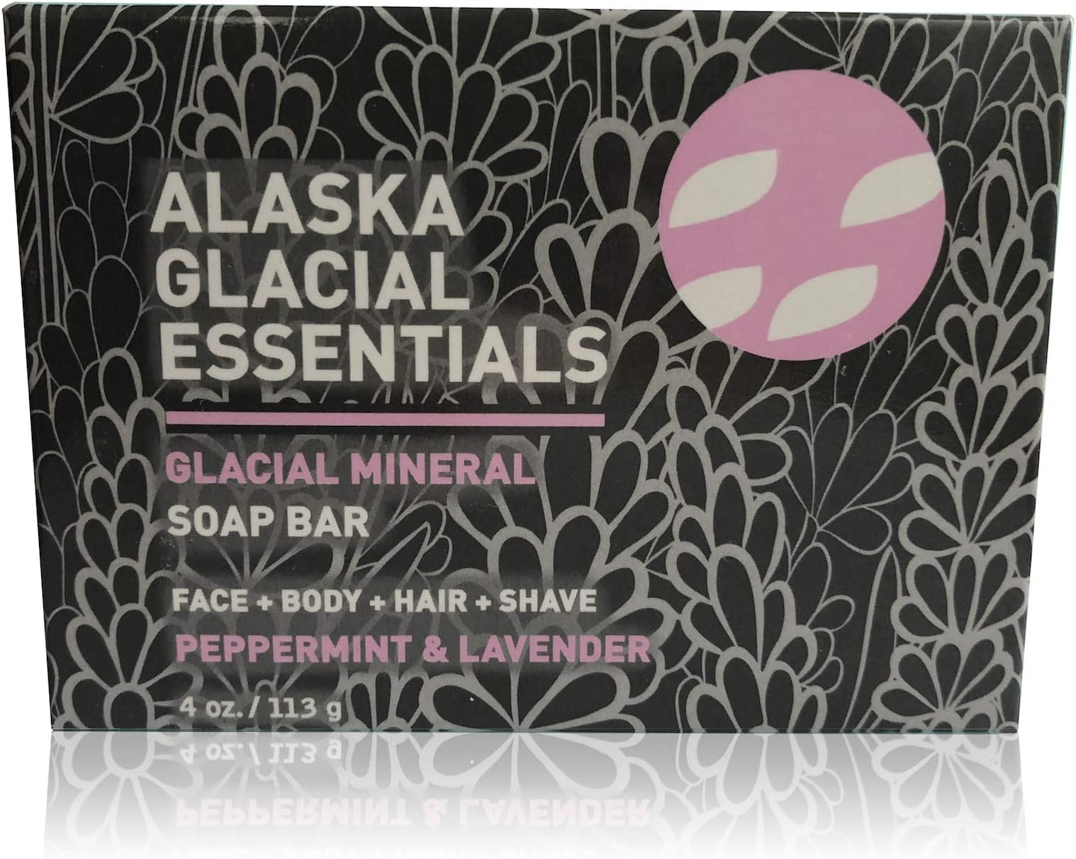 Alaska Glacial Mud Glacial Mineral Soap Bar Peppermint & Lavender Exfoliates Dead Skin Cells, Detoxifies Pores, Softens Skin 4oz