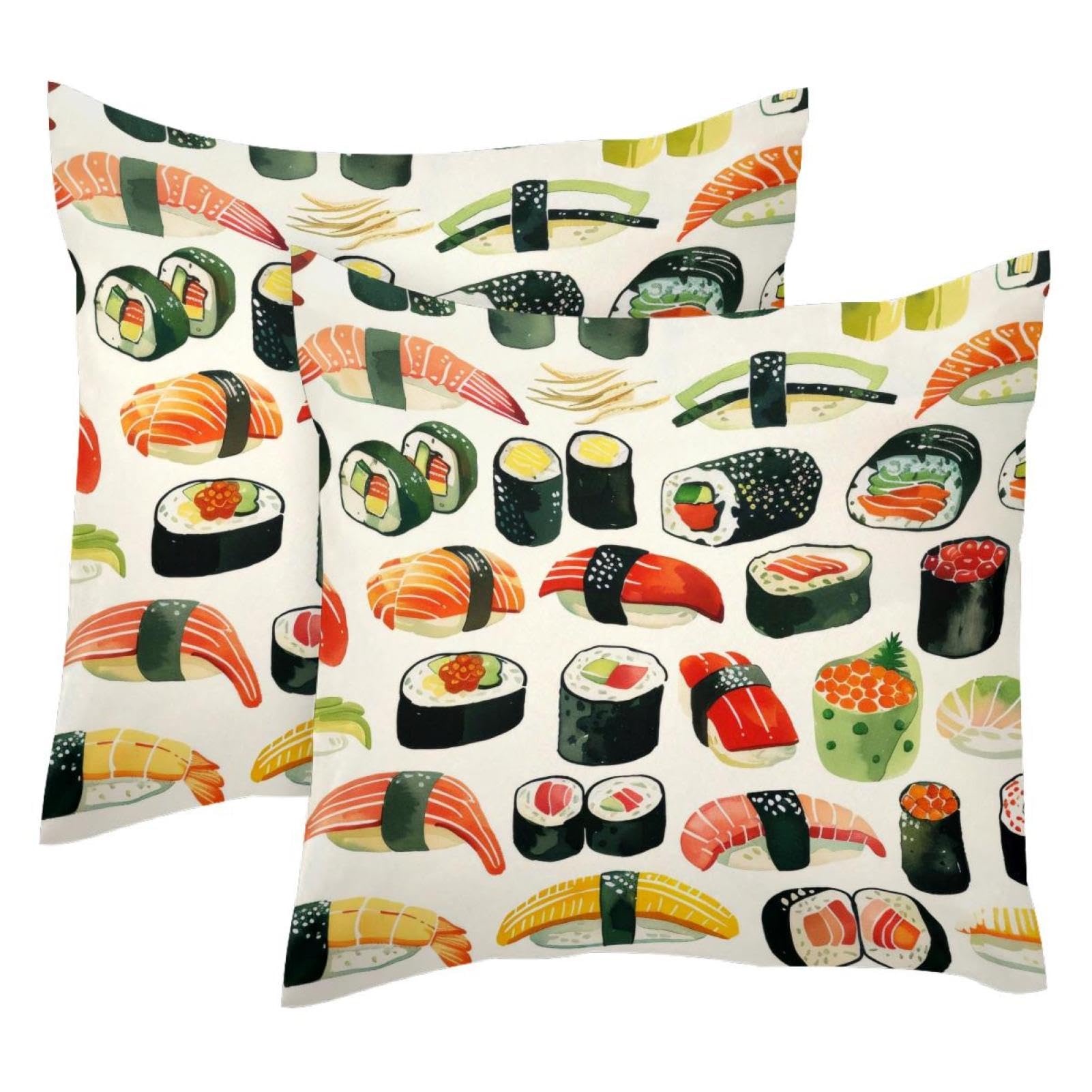 Housse de coussin velours saumon 50x50 cm lot de 2 décorations japonaises
