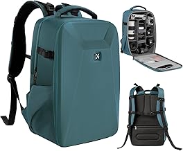 K&F Concept DSLR Camera Backpack with Laptop Compartment 15-15.6 Inch Waterproof Case Compatible with Canon/Nikon/Sony/DJI Mavic Drone, Sapphire Blue