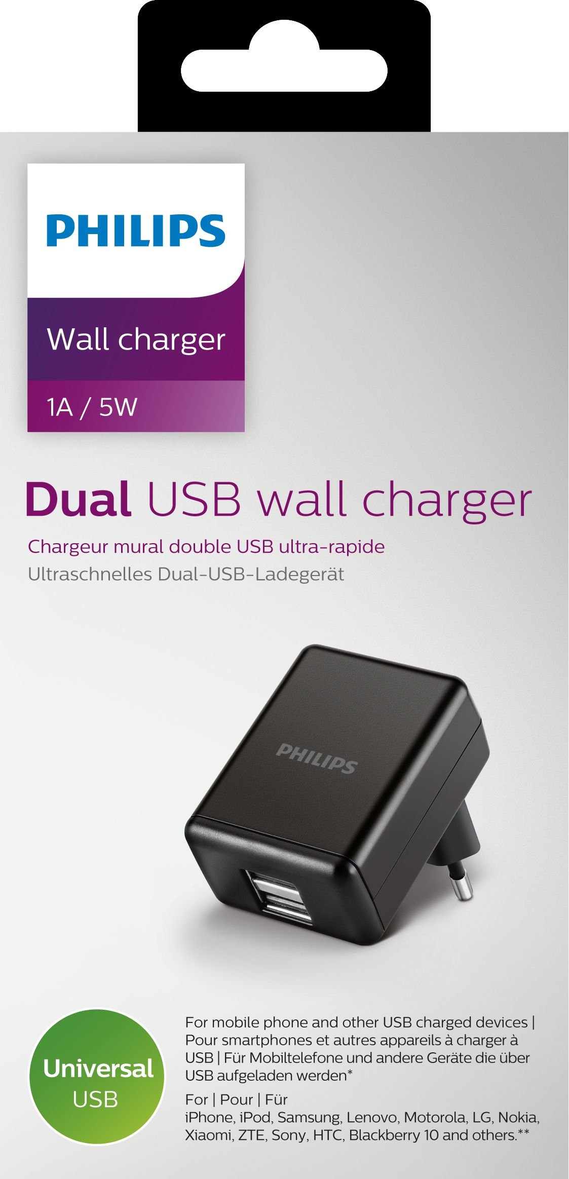 Philips DLP2209/12 Kabel, Schwarz