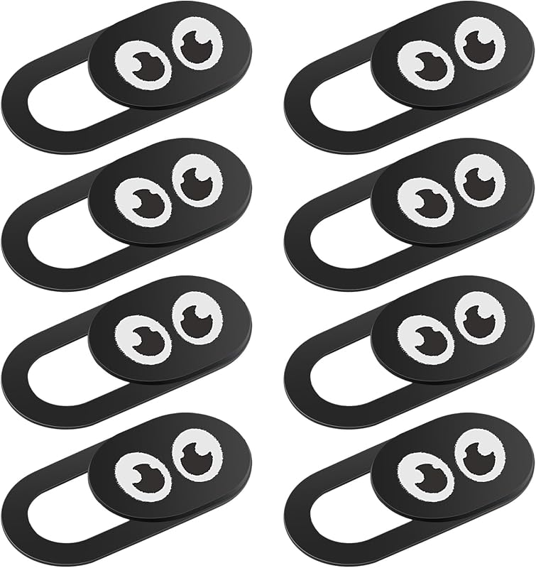 Thin Webcam Cover Slide, 8PCS Phone Laptop Camera Cover Slide Cute | Laptop Camera Blocker Slider Strong Adhesive Protect Privacy Security Compatible with Tablet Desktop PC Smartphones(Eye)