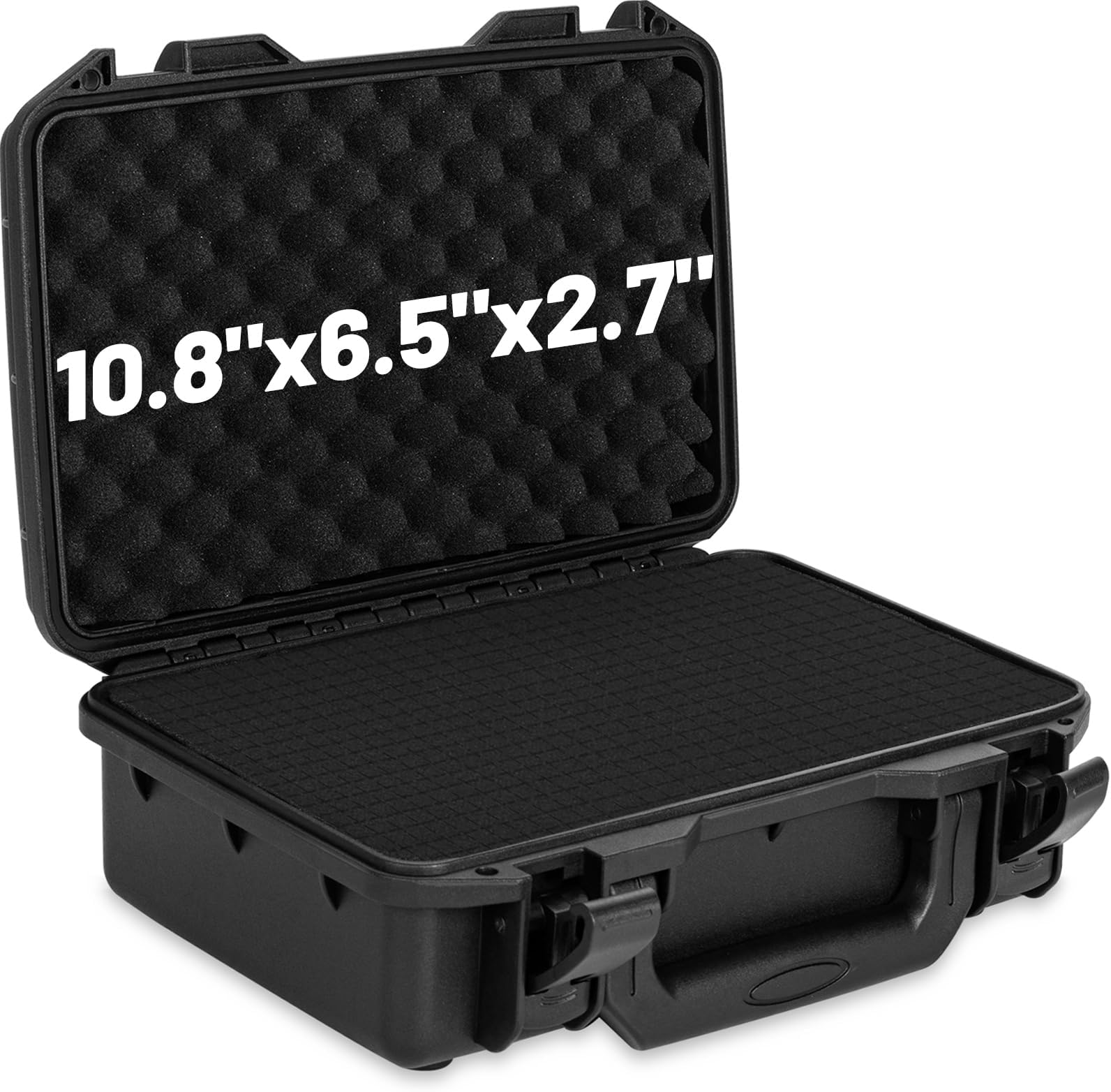TORIBIO Wireless Microphone Case, Hard Carrying Case with Customizable Foam, Portable Storage Case, IP67 Waterproof Anti-fall Box, Equipment Protector Case for Travel Outing, 11.6x8.1x4, Black