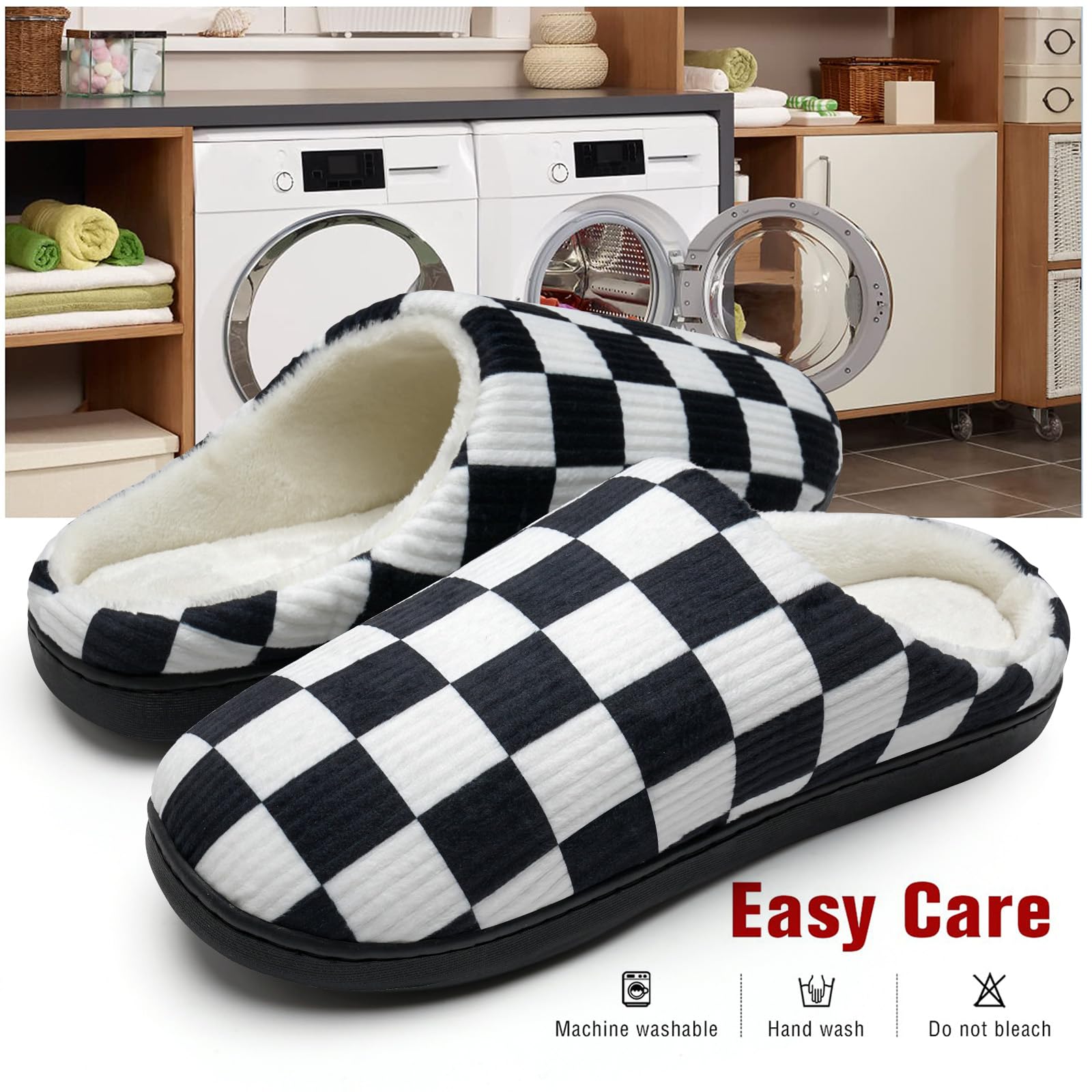 WateLves Pantofole Uomo Unisex Donna Antiscivolo Scarpe Inverno Peluche Morbido Ciabatte in Memory Foam