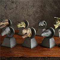 Vista 6 de Nanmu - Estatua de cabeza de dinosaurio Carnotaurus Spinosaurus Velociraptor Mosasaurus Allosaurus Tyrannosaurus Rex Modelo realista Figura