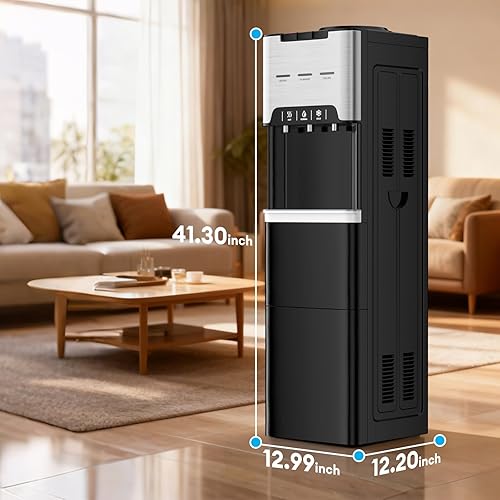 Miniatura 2 de TABU Dispensador de agua 3 en 1 con máquina de hielo de 44 libras24 horas, enfriador de agua con 3 ajustes de temperatura, agua caliente, fría y