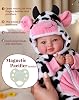 BABESIDE Muñeca Bebé Niña - 17 Pulgadas Cuerpo Suave Realista con Ojos Azules y Atuendo de Vaca, Ligera, para Niñas de 3+ 4 5 6 7 8 9 Años, Regalo de Cumpleaños, Juego de Imitación y Navidad Certificado Global Reciclado 5