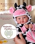 BABESIDE Baby Doll Girl - 17 Inch Realistic Baby Dolls with Blue Eyes, Soft Body and Cow Outfit - Real Life Baby Dolls for 3+ 4 5 6 7 8 9 Years Girl Birthday Gift, Pretend Play and Collection