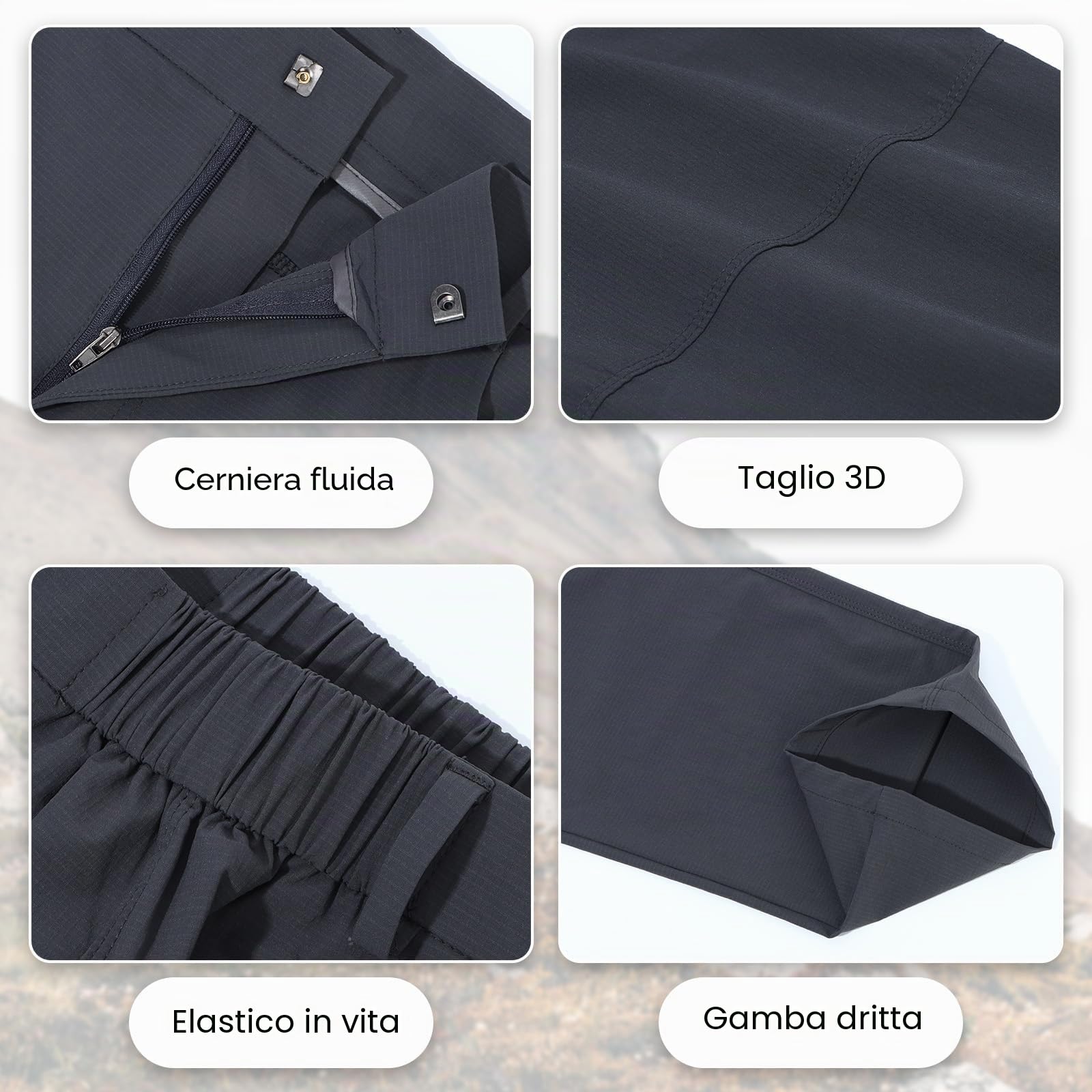 Pantaloni da Trekking da Escursionismo da Uomo, Pantaloni da Viaggio Cargo Leggeri da Safari, Pantaloni da Pesca All'aperto Traspiranti ad Asciugatura Rapida Estivi