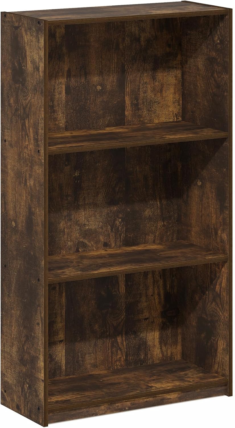 Furinno Basic 3-Tier Book Shelf with Open Shelves, Amber Pine image 5