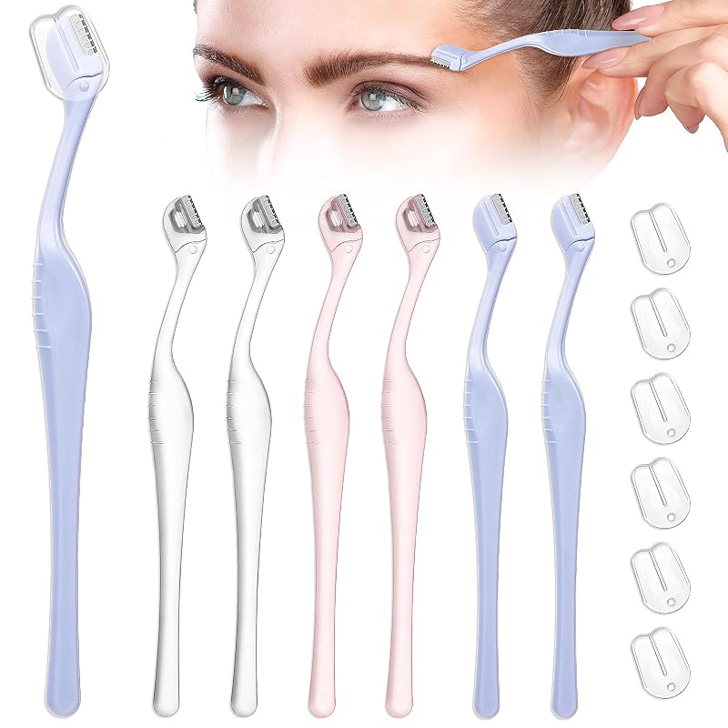 Aparelho de barbear para sobrancelhas Honoson, mini aparelho facial, pacote com 6