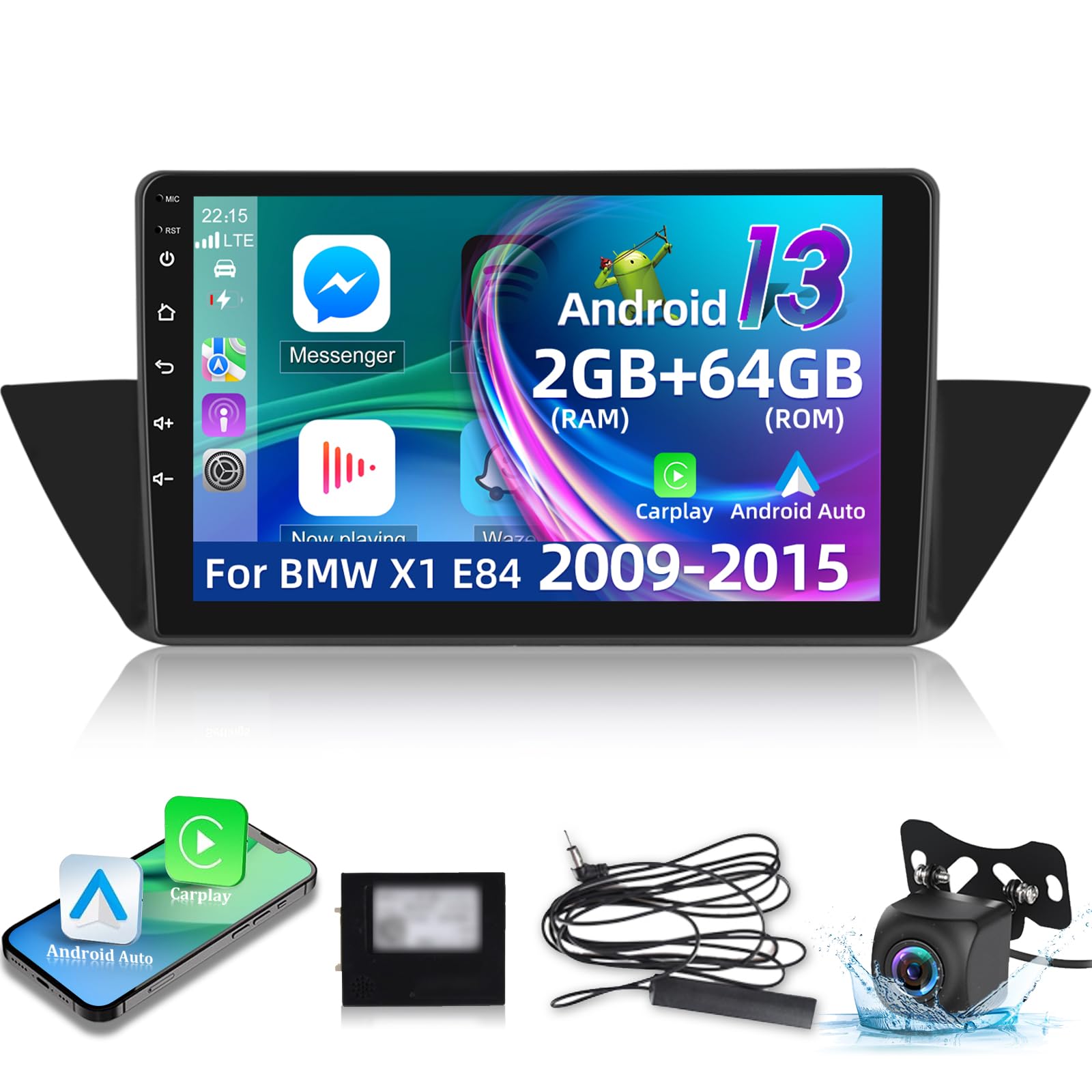 BMW X1 2010-2016専用 10インチナビ アンドロイド BMW X1 (2009 – 2015) E84 OEM FIT 10.25″ HD Touch-Screen