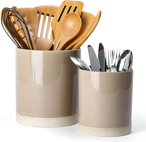 famiware Milkyway - Soporte para utensilios de cocina para encimera, 7.2 + 5.8 pulgadas, utensilios de cocina de cerámica para encimera, organizador