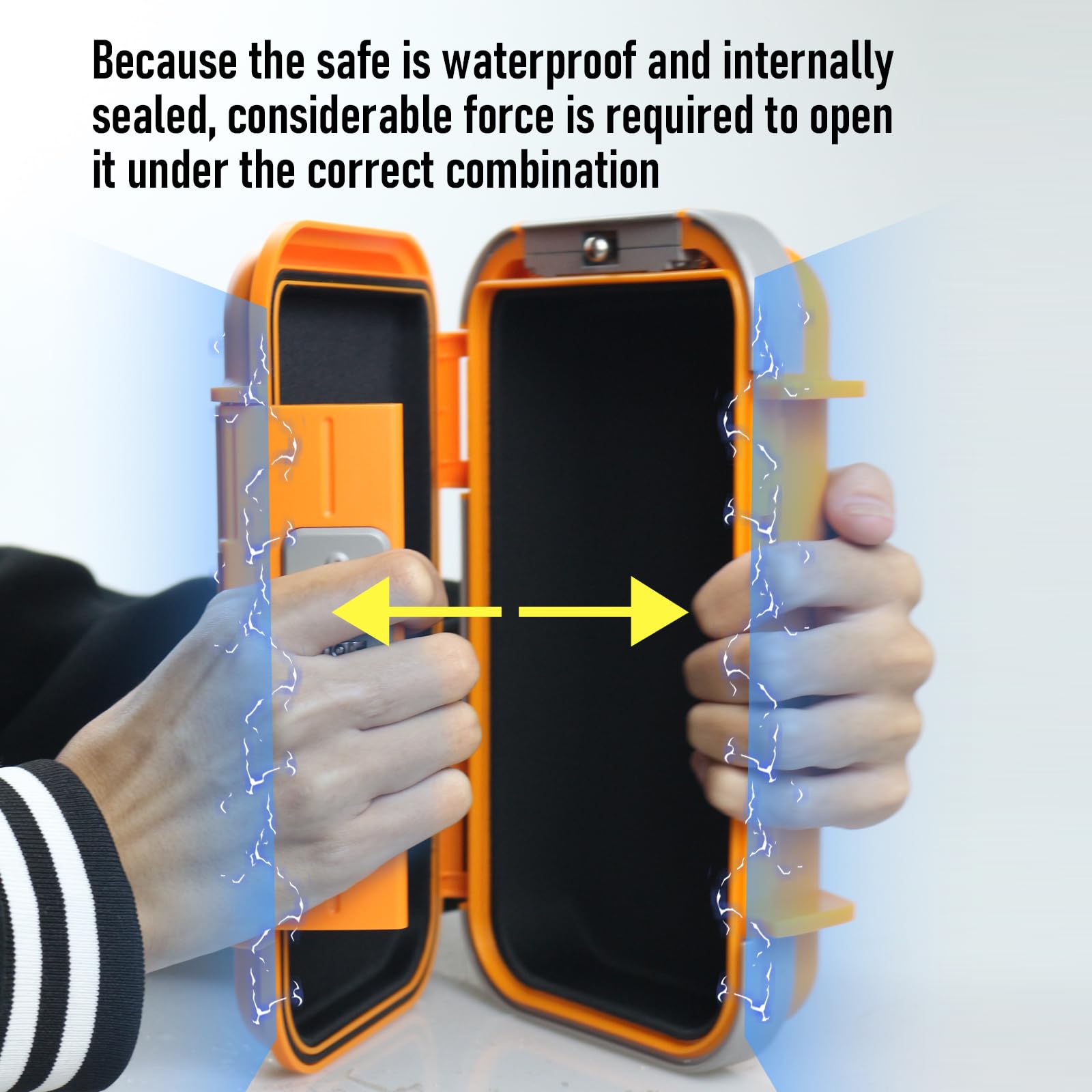 SISAV Portable Safe Box,Combination Safe with Removable Cable,Set Your Own Combination,For Travel,Family and Outdoor Camping Activities Orange - Image 3