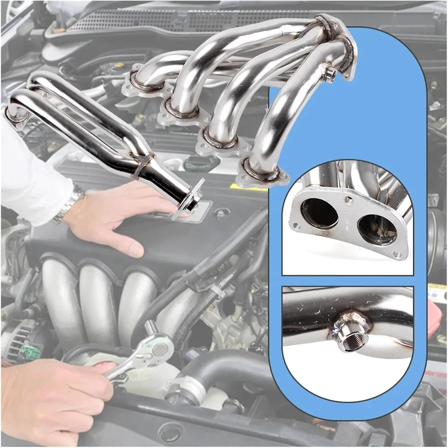 Stainless Exhaust Manifold Header ，Compatible With Honda 88-00 ，Compatible With Civic D-series EJ/EG/EH/EK D15/ D16 SOHC L4