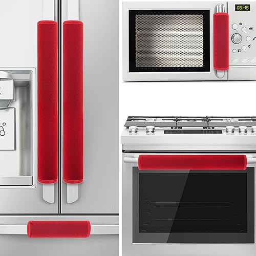 Vista 90 de 5 piezas de cubierta de manija de puerta de refrigerador, lavable para electrodomésticos de cocina, nevera, horno, microondas, lavavajillas, Cian