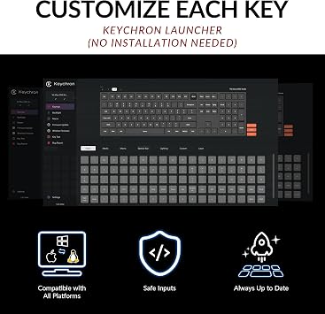 Keychron V6 Max Wireless Custom Mechanical Keyboard, 2.4 GHz Bluetooth 5.1 QMK Full-Size Layout RGB with Hot-swappable Silent Red Switch Compatible with Mac Windows Linux