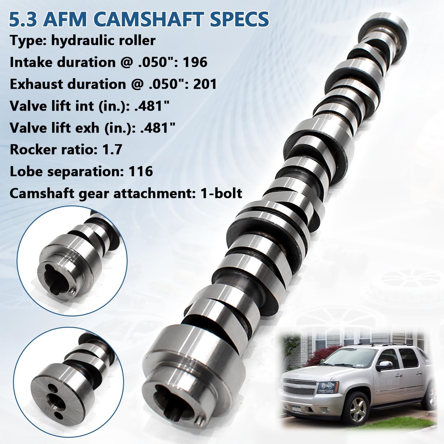 AFM/DOD 5.3 Camshaft Kit Fits for 2007-2013 Chevy Silverado 1500 Tahoe GMC Envoy Sierra Buick Isuzu V8 16 Valves with Head Gasket Oil Pump & Timing Chain