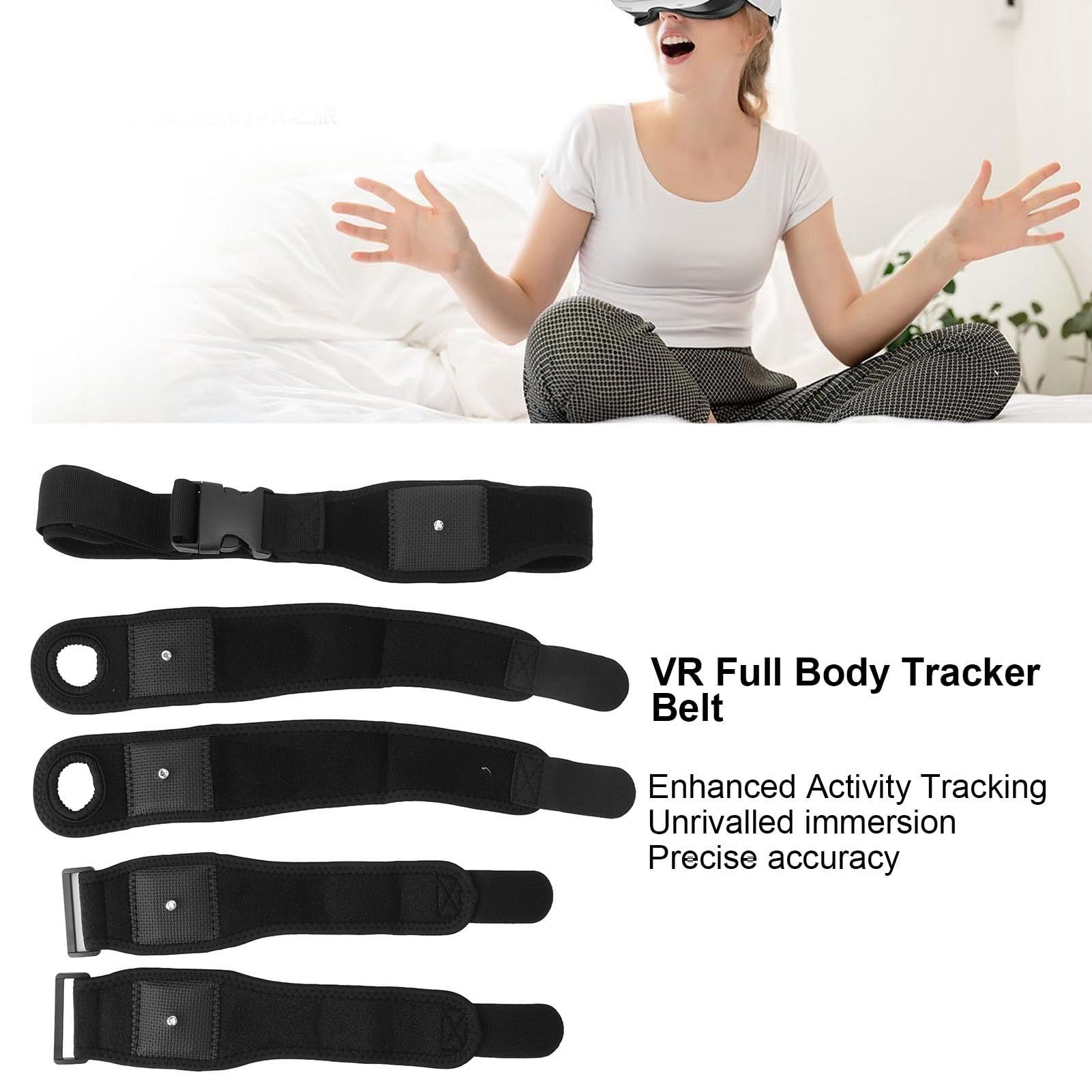 Cintura di tracker Vomeko VR, cinghie di tracciamento del corpo completo VR regolabili, cinghie per le mani del polso che tracciano nell'assorbimento degli ammortizzatori della