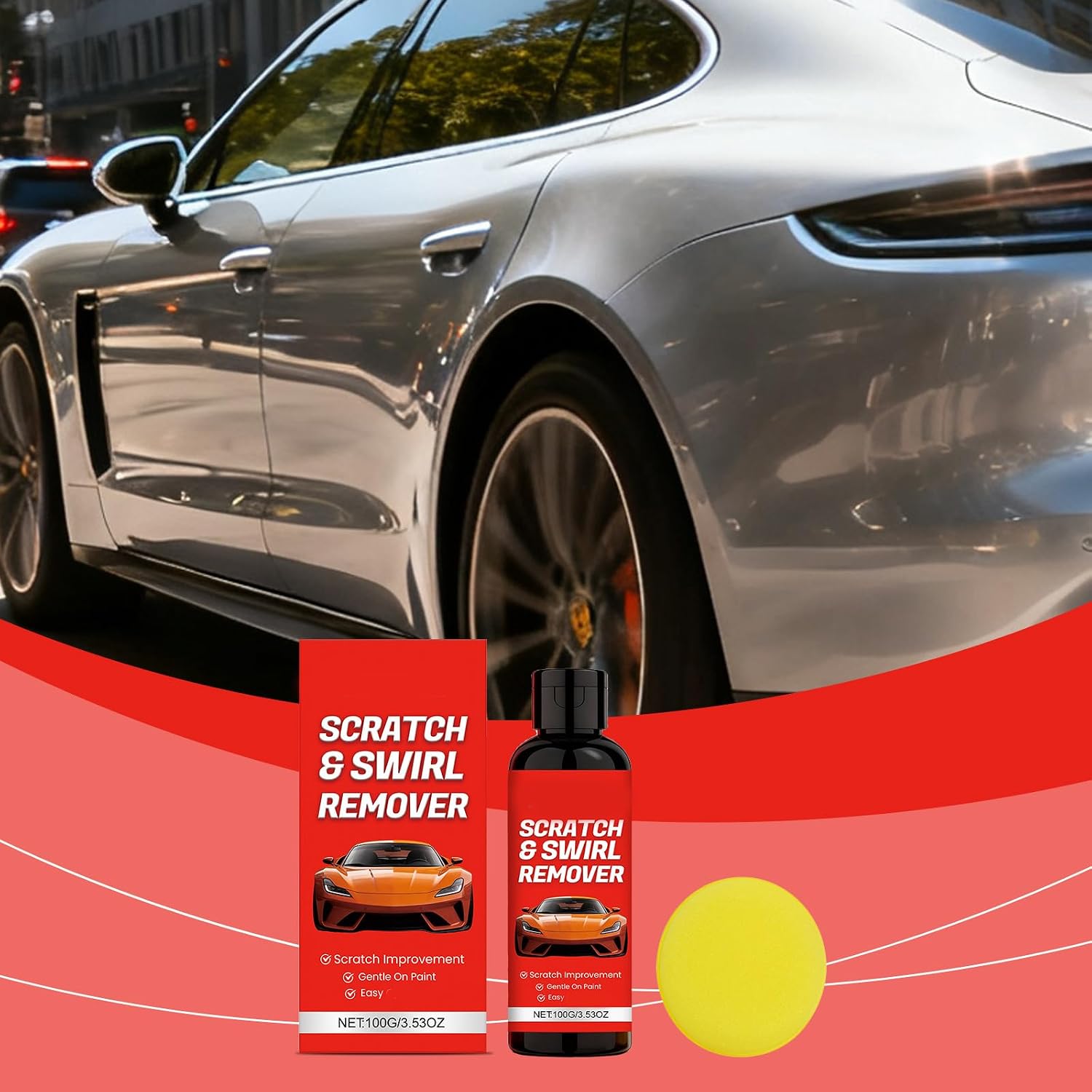 Paint Scratch Polishing Pastes Car Scratch Remover with Sponge Car Maintenance Accessories Paint Polishing Pastes with Sponge Remover Maintenance Accessory Repair