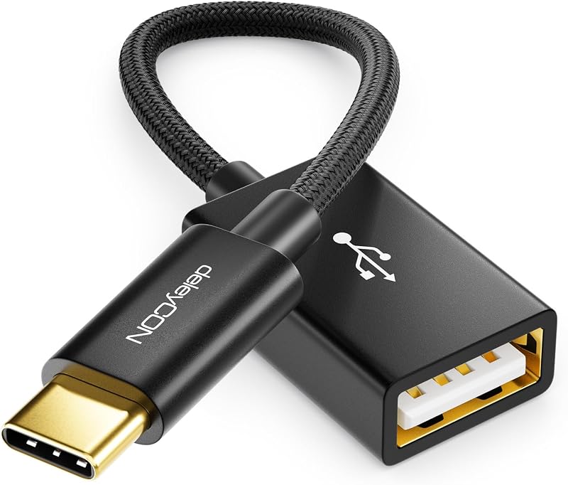 deleyCON Adattatore OTG USB-C a USB-A 10 cm