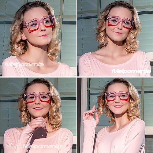 Miniatura 8 de Melpomenia Gafas de luz azul de gran tamaño para mujer, gafas de marco grande de moda, gafas sin receta
