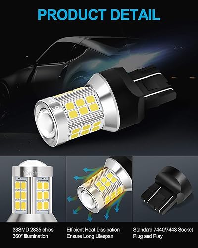 Miniatura 42 de Yorkim Bombilla LED 1157 roja 1157 bombilla de freno LED 2357 bombilla LED 2057 luces LED rojas 7528 BAY15D lámpara de repuesto para luces de freno