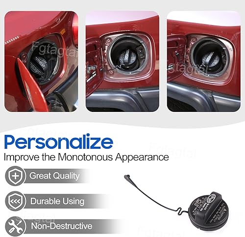 Miniatura 4 de Tapa de llenado de gas de repuesto compatible con Toyota FJ Cruiser 2007-2021, tapas de depósito de combustible de repuesto, tapa de depósito de