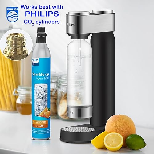 Miniatura 7 de Philips Máquina para hacer agua con gas ADD4901BKOQ37, máquina de transmisión de refrescos de plástico con botella de giro rápido, botella de