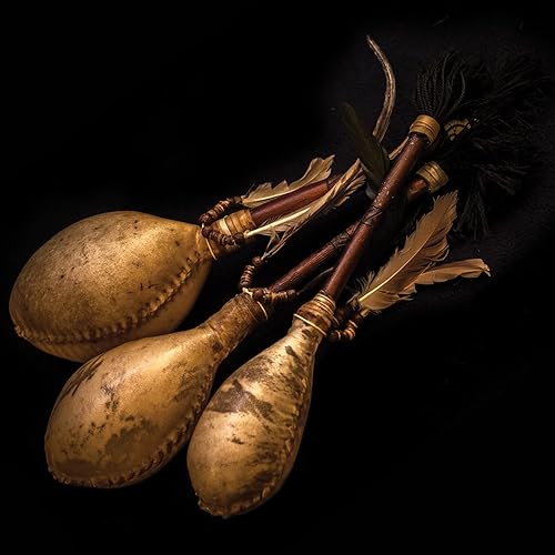 Shaman shakers Sounds like Rain or Ocean, goat skin, three sizes (Ocean Medium)