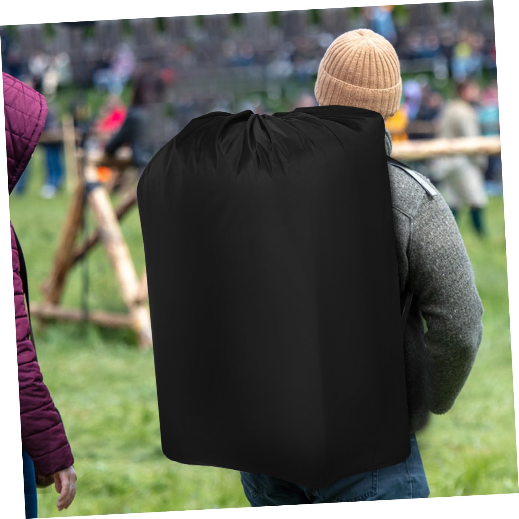 Borsa da Viaggio per Passeggino Nero in Nailon Doppie Spalline e Chiusura a Coulisse Bloccabile per Viaggio in Aereo e Trasporto Pratico