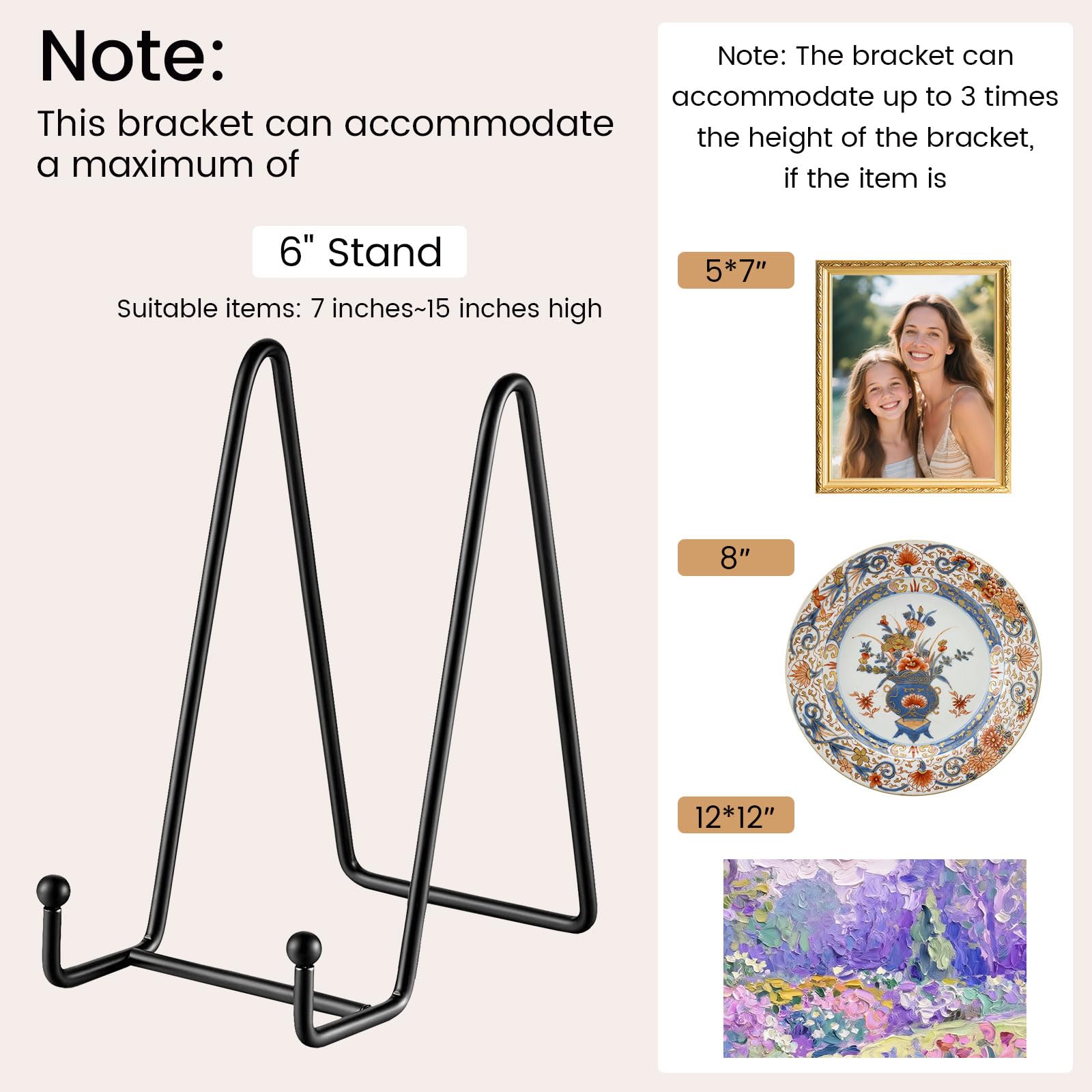 12 Stück 15,2 cm Präsentationsständer Tellerhalter Metallrahmen Display Staffelei für Bild Heimdekoration Stabiler Multifunktionaler Tellerständer Display Ständer Tellerhalter für Foto Dekorative