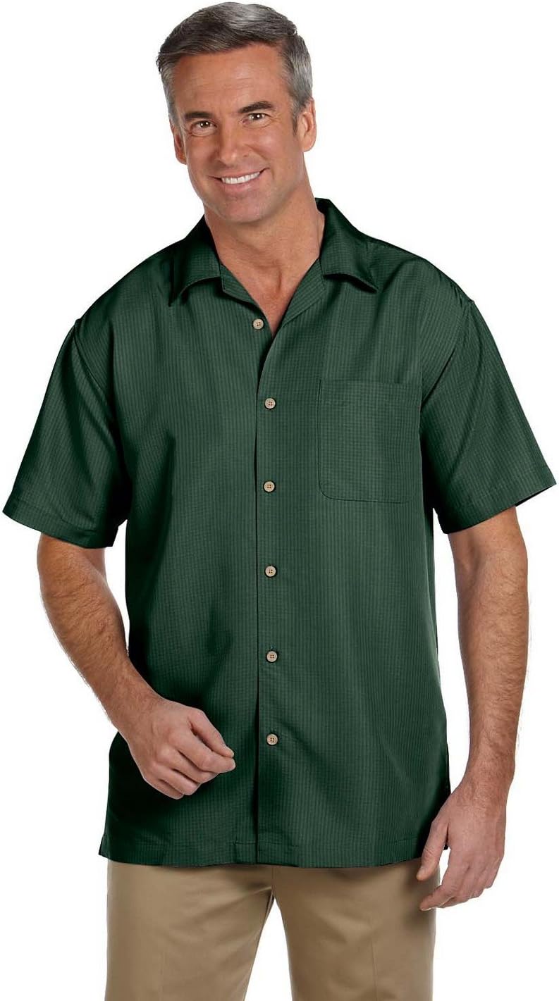 Harriton M560 Men's Barbados Textured Camp Shirt XX-Large Palm Green