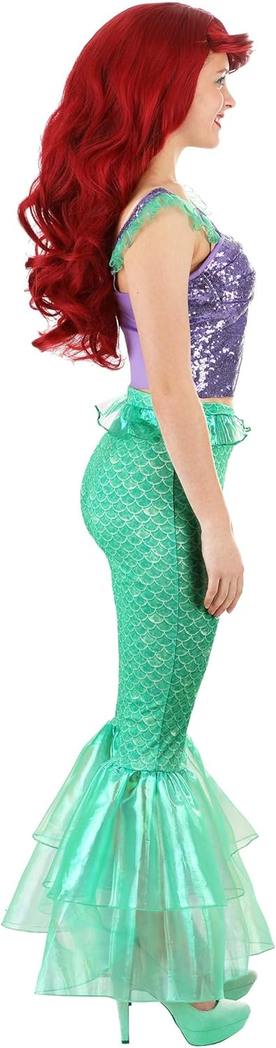 Disney The Little Mermaid Ariel Costume for Women with Sequin Top & Mermaid Pants - Adult Disney Princess Outfit - Image 5