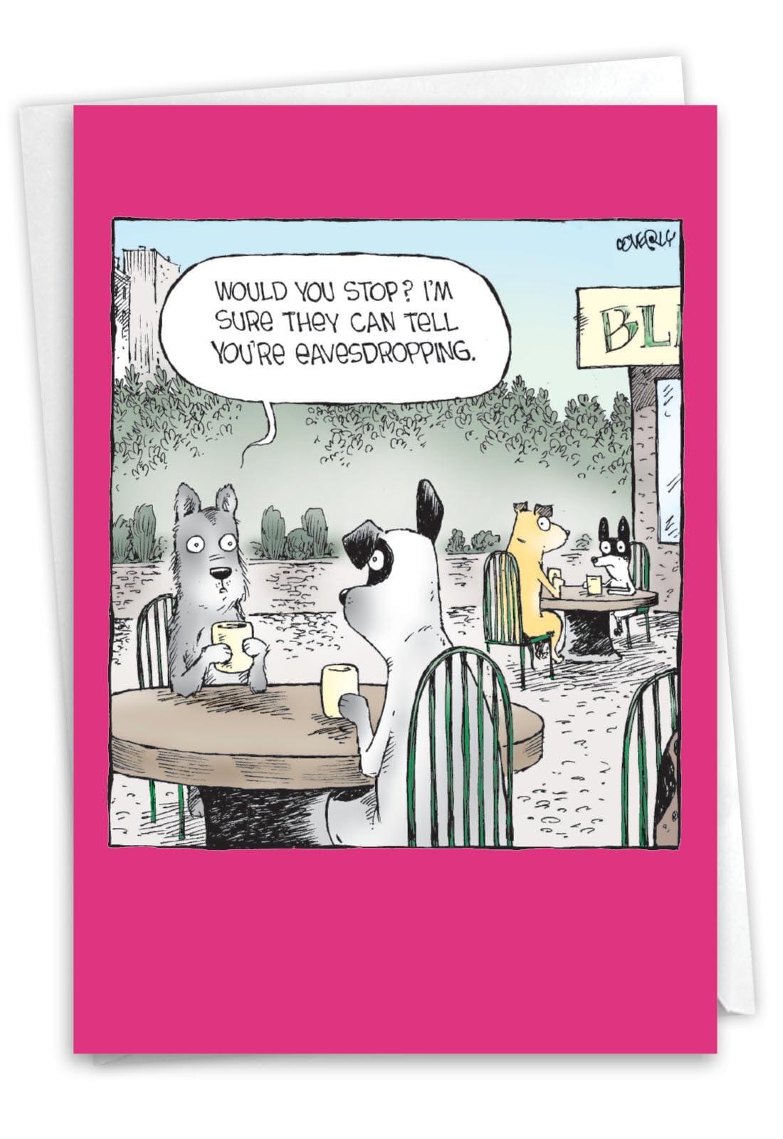 NobleWorks, Funny Birthday Greeting Card with 5 x 7 Inch Envelope (1 Card) Bday Eavesdropping Dog C10874BDG — image 1