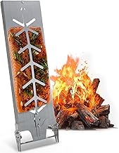 Delixike Planche à saumon en acier inoxydable - Extra large de 18 cm - Support pour saumon flambé - Convient pour brasero et barbecues avec une épaisseur de paroi inférieure à 8 mm - Alternative