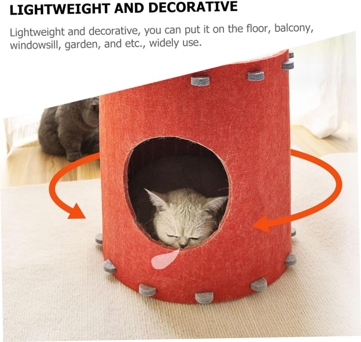 Hemoton Felt Cat House Shaped Nest Detachable Design for Small Pets Spacious Indoor Cat Bed Comfortable Multi-Season Use Secure Hideaway