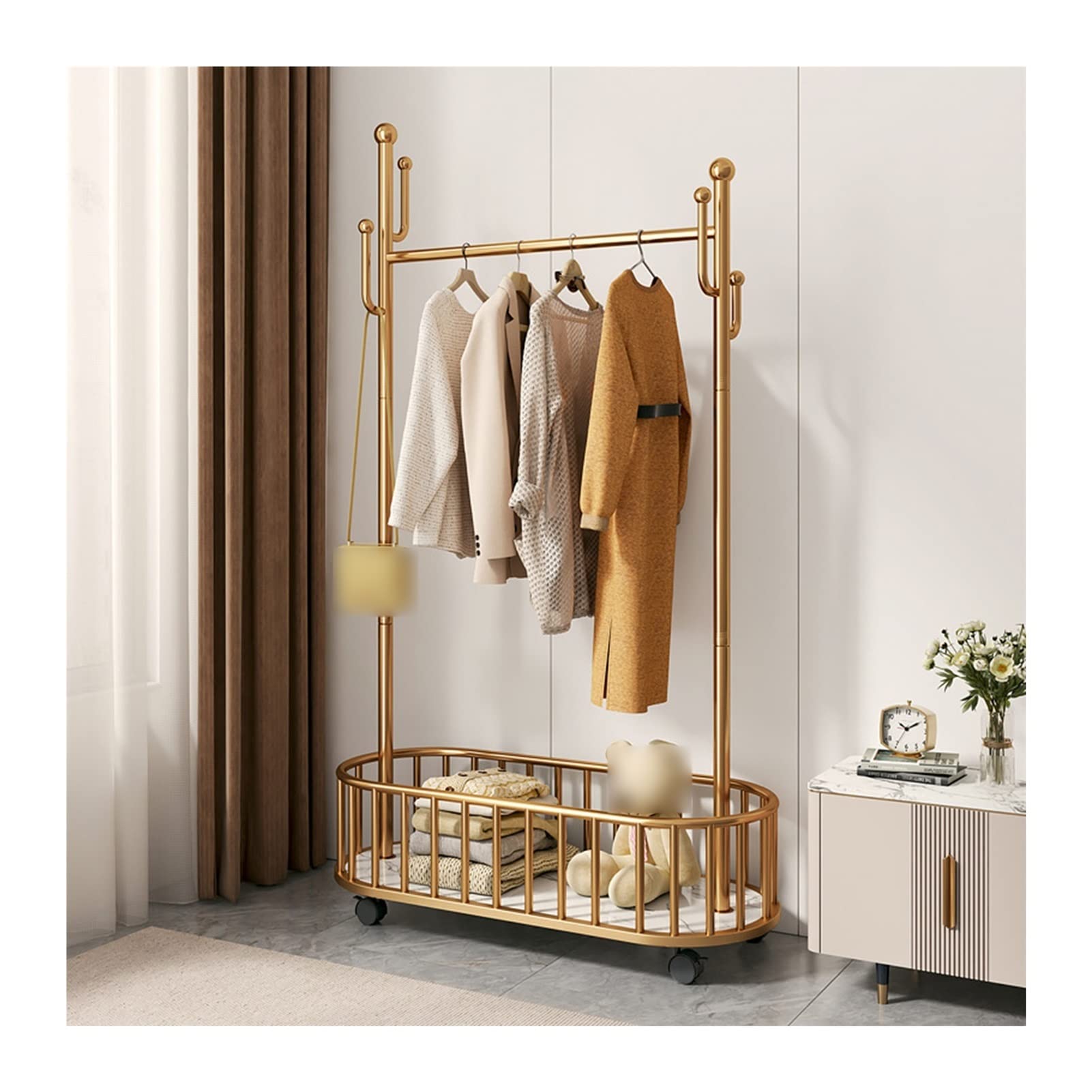 Stand Clothes Rack Stand Extra Large Capacity Organizer Shelves Multifunctional Garment Shoe Handbag Scarfs Storage Holder Bedroom Entryway