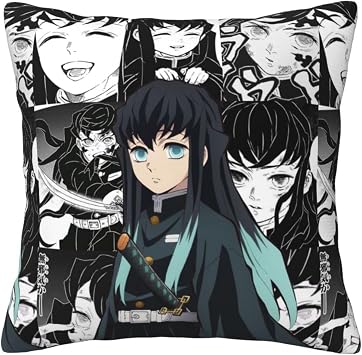 Muichiro Tokito Throw Pillow Covers 20"X20" Decorative Soft Pillowcases Home Decor Living Room Cushion Cases for Bed Couch Car