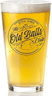 Old Balls Beer Glass - Funny Retirement or Birthday Gifts for Men - Unique Gag Gifts for Dad, Grandpa, Old Man, or Senior Citizen, 30th, 40th, 50th, 60th Birthday Gift for Men