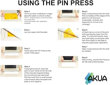 Akua Pin Press, 20 Inch Manual Printing Press - Portable Monotype & Drypoint Press with All-Metal Construction