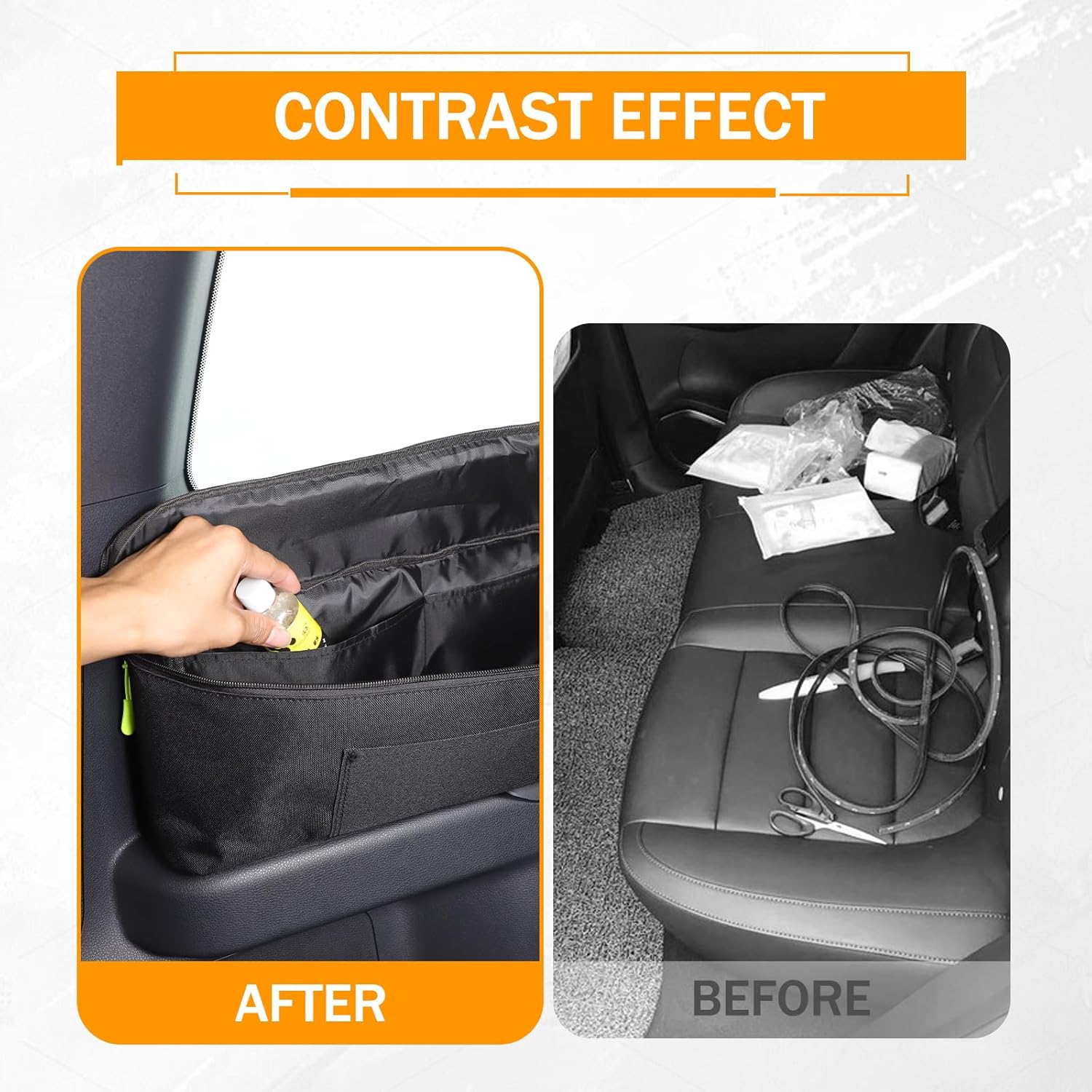 LLKUANG Car Trunk Storage Organizer Bag Compatible with Toyota Land Cruiser Prado 250 J250 LC250 2024 2025,Rear Trunk Pockets Storage Organizer Oxford Cloth Storage Bag Space Saving (Left Side)