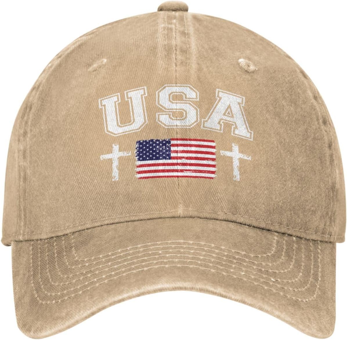 God Bless USA Cap American Flag 4th of July Patriotic Retro Cotton Hat