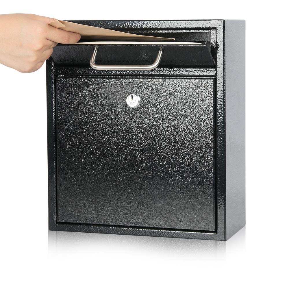 Kyodoled Steel Key Lock Mail Boxes Outdoor,Locking Wall Mount Mailbox