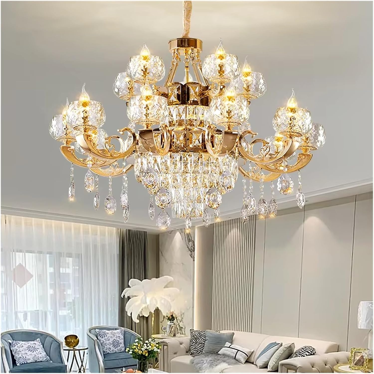 Vintage Crystal Lamp, Medieval Bedroom European Living Room French Restaurant Candle, Chandelier,luminaire