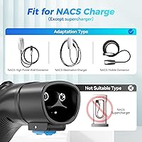 Vista 5 de Adaptador de cargador NACS a J1772, adaptador de carga de 48 A y 250 V con bloqueo de seguridad certificado, compatible con todos los J1772 EVs