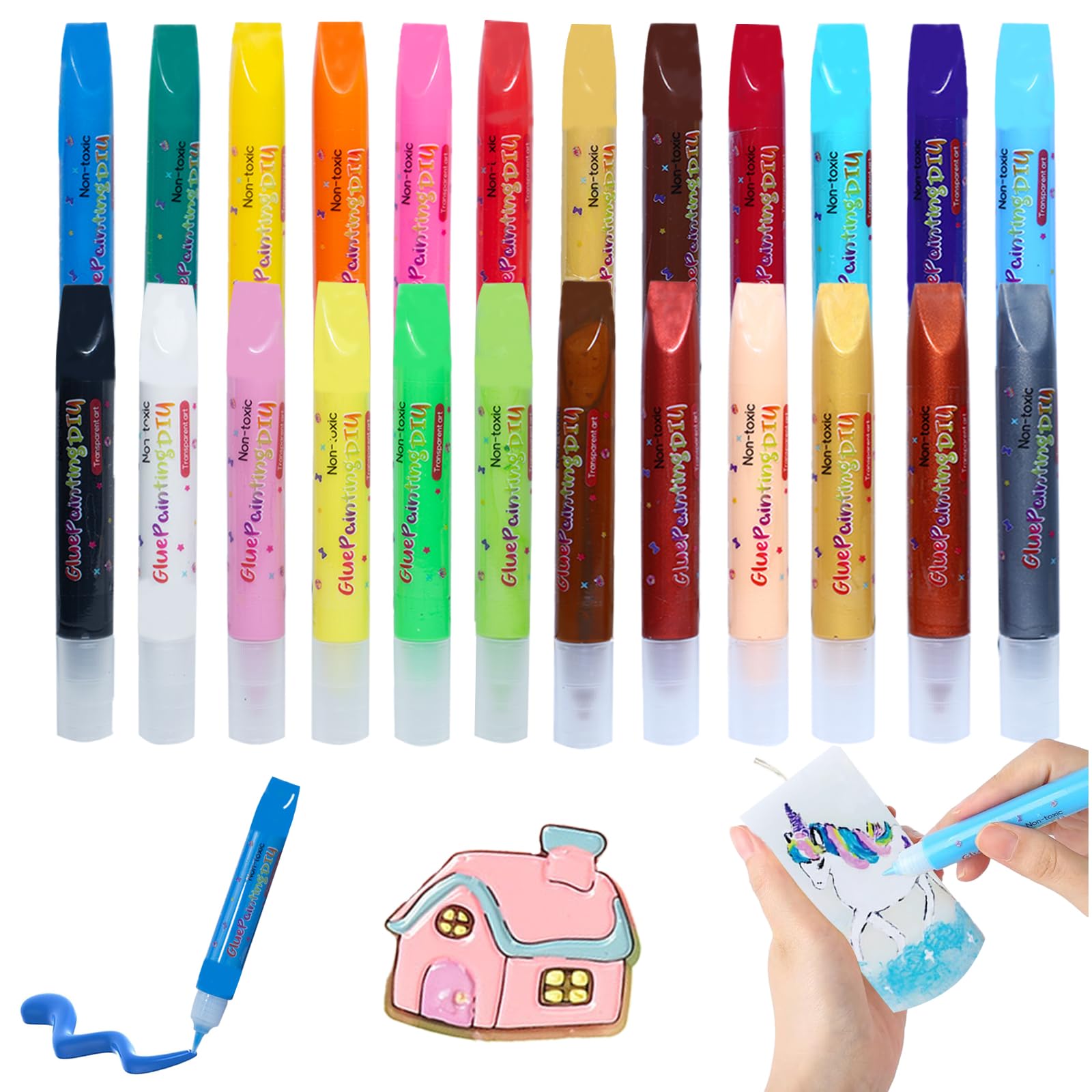 Kit Peinture Bougie DIY - 12 Crayons Cire + Pinceaux - Déco Noël, Cadeau Créatif