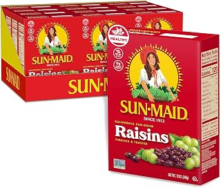 Sun-Maid California Sun-Dried Raisins 12-Pack 12oz Sharing-Size Boxes - Non-GMO Healthy Snacks for Lunches, Baking & Trail Mix