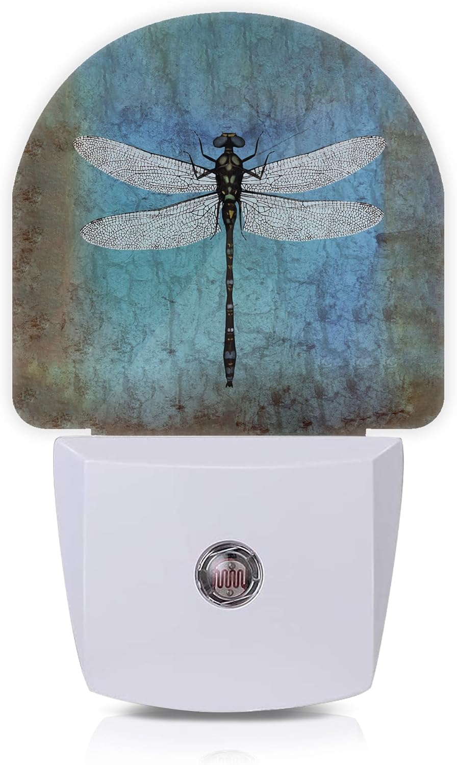 Vintage Dragonfly Night Lights Plug into Wall for Girls Boys Room,Night Light LED Lamp Dusk to Dawn Sensor Round Lamp for Bedroom Bathroom Hallway Home Wall Decor Nightlight