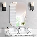 VASUHOME Rectangular Frameless Bathroom Mirror, 20 x 32 Inch Wall Vanity Mirror, Large Wall-Mounted Mirrors for Bathroom, Living Room, Bedroom